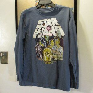 Star Wars Blue Long Sleeve Graphic Tee Medium